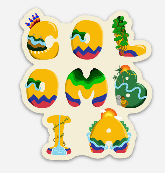 Colombia Illustration Die Cut Magnet